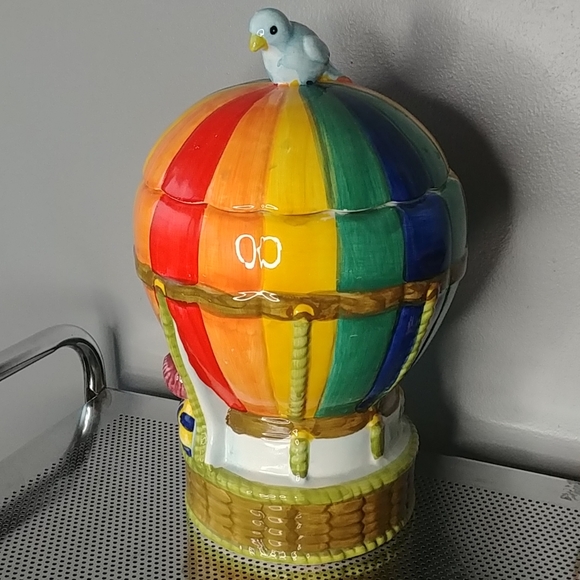 Ceramic Hot air balloon cookie jar - Picture 2 of 8